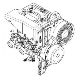 Тайга Двигатель РМЗ - 550 2 карб. совместная смазка зажигание Ducati С40500550 в интернет магазине SnowSport